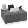 BTSKY Linen Household Office Rectangular Tissue Box with Remote Control