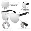 FEISEDY Mirrored Rimless Sunglasses One Piece Lens Reflective Sunglasses for