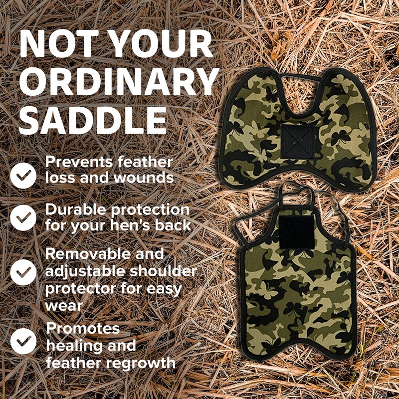 Hen Saver Hen Apron/Saddle, Double Strap w/Removable Shoulder Protector –
