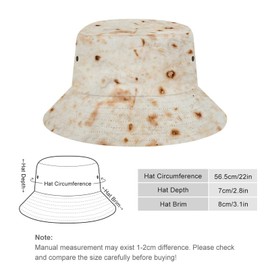 JopaJre Burritos Tortilla Bucket Hat for Women Men Sun Cap Fisherman Hat Packable Beach Caps Travel Outdoor