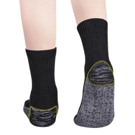 YUEDGE Men's Socks Moisture Wicking Cotton Cushioned Black Crew Socks Comfort Breathable Work Socks for Men Pack Size 9-11, 5 Pairs