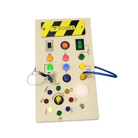 ALaLatois Montessori Toddler Busy Board Montessori Toy Baby Wooden Sensory Board with Switches Sensory Toys Switch Toys Travel Toys Kids Gifts for Birthday Christmas (Note Style)