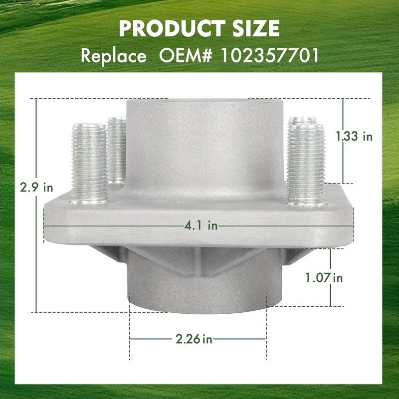 Aluminum Golf Cart Front Wheel Hub Assembly, Fit for Club