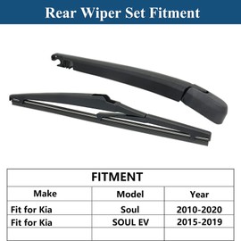 Juego de brazo de limpiaparabrisas trasero para Kia Soul 2010-2019 / Kia Soul EV 2015-2019 reemplazo de limpiaparabrisas trasero para todas las estaciones, reemplazo OE: 98811-2K001