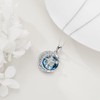 URONE Compass Necklace 925 Sterling Silver Compass Pendant Crystal Necklace
