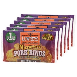 Lowrey's Bacon Curls Microwave Pork Rinds, 1.75 oz/pack (Pack of 6)