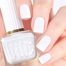 NovaCharm 12ml White Nail Polish Quick Dry - Long-Lasting Nail Polish White - Easy to Use & Remove Milky White Polish Nail -High Gloss Natural White Fingernail Polish for French Manicure DIY