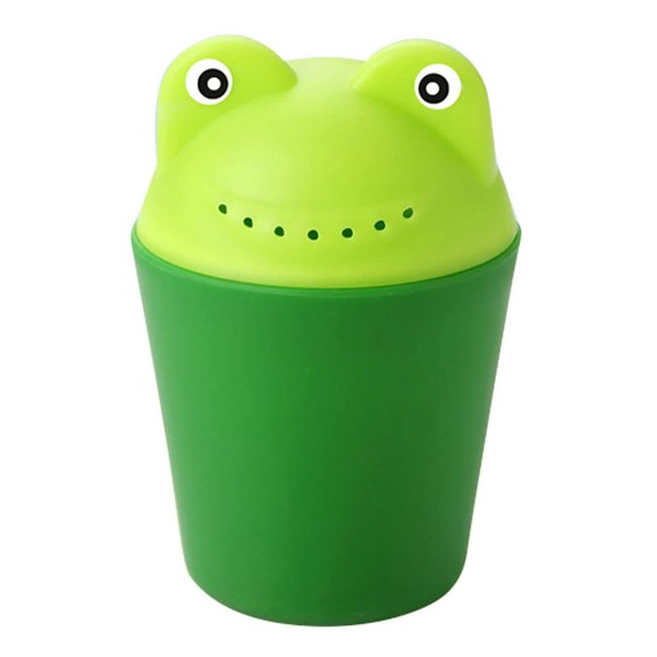 Herbests Baby Children's Hair Washing Cup Bath Cup Shampoo Rinser Rinse Jug Shower Bath Waterfall Toy Flusher Cup Protection Eye Wash Cup Hair Washing Aid Frog Green