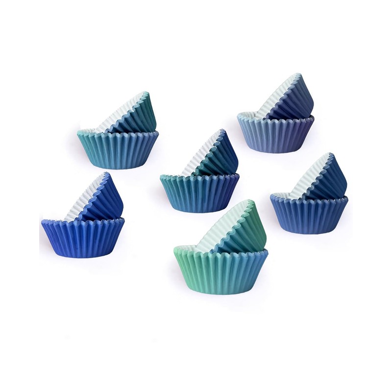Gcardist 300-Count Gradient Cupcake Liners Cupcake Cups Food Grade Blue