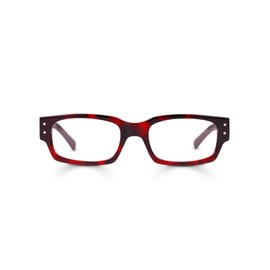 eyebobs - Peckerhead | Premium Reading Glasses for Men and Women | Rectangle Frame for Average Faces, Cherry Red Tortoise/Charcoal, 2.25