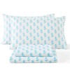 HLC.ME Turquoise Aqua Blue Floral Bed Sheets - 3 Piece