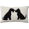 Mina Victory Pet Pillows & Access Sherpa Dog Silhouett Black