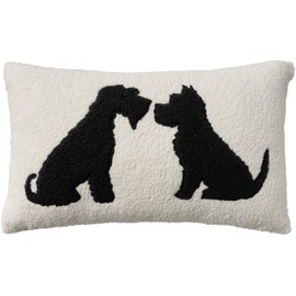 Mina Victory Pet Pillows & Access Sherpa Dog Silhouett Black 12" x 21" Pet Bed
