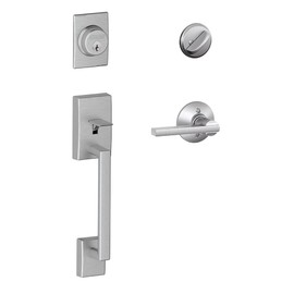 Schlage Century Single Cylinder Handleset and Latitude Lever, Satin Chrome (F60 CEN 626 LAT)