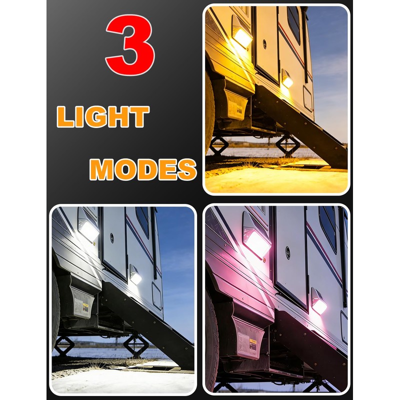 ALDST Solar Powered RV Step Lights, Wireless No Drill RV