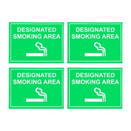 eSplanade Designated Smoking Area Sign Decal Sticker - Easy to Mount Weather Resistant Long Lasting Ink (Size 6" x 8")