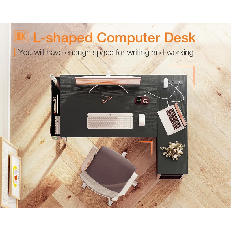 ODK 40 Inch Small L Shaped Gaming Computer Desk with