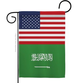 Nationality Saudi Arabia US Friendship Garden Flag Regional Nation International World Country Particular Area Small Decorative Gift Yard House Banner Made in USA 13 X 18.5