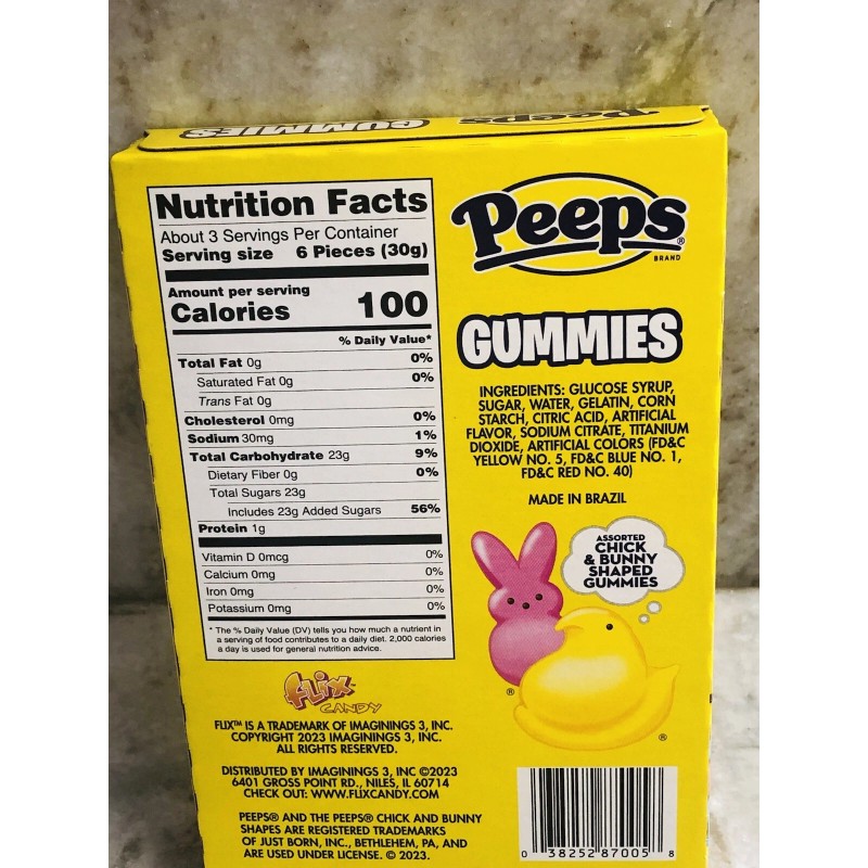 Peeps Mashmallow Gummies 3 oz/85gm-New-Ea