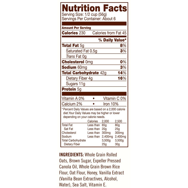 Bobs Red Mill Cereal Granola Honey Oat, 12 oz