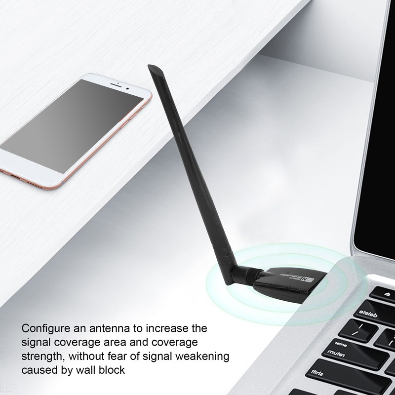USB WIFI Adapter Portable WIFI Dongle W60‑5DB 300mbps Wireless for