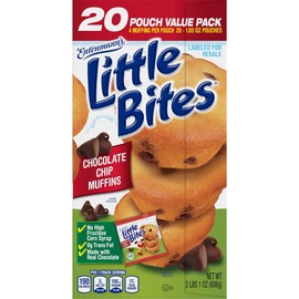 (Club Pack) Little Bites Chocolate Chip Muffins, 40 individual packs, (1.65 oz each), Mini Muffins, 66 oz Box