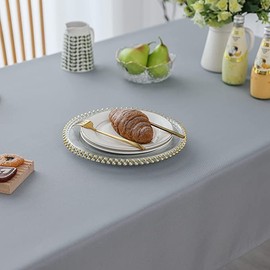 LivinEase 100% cotton tablecloth (grey, tablecloth (142 x 230 cm))