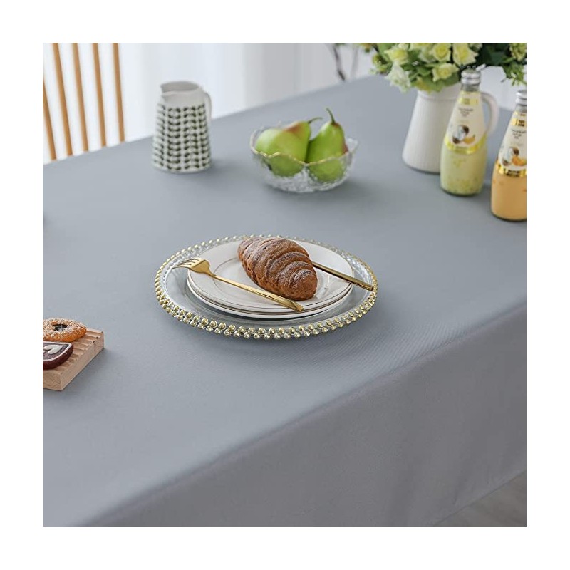LivinEase 100% cotton tablecloth (grey, tablecloth (142 x 230 cm))