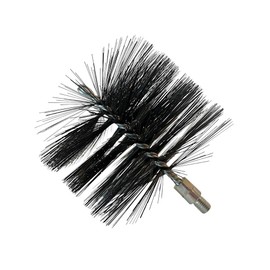 Heavy Duty Pellet Wood Stove Vent Brush and Rod for Chimneys, Stoves, Fireplaces, Dryers, Piping (6" Brush + 3' Rod)