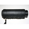 Deluxe Leather Black Padded Vibration Dampening Leather Motorcycle Grip Covers