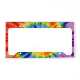 CafePress Printed Tie Dye Pattern License Plate Holder Aluminum License Plate Frame, License Tag Holder