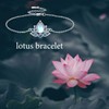 VENACOLY Lotus Bracelet 925 Sterling Silver Abalone Shell Moonstone Lotus