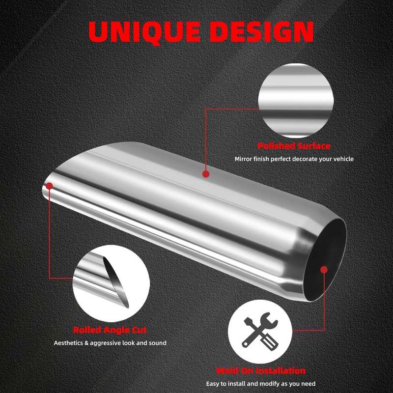LCGP 3" Inlet Exhaust Tips, 3" Inlet x 3.5" Outlet