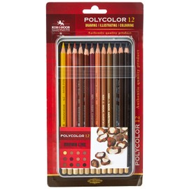 KOH-I-NOOR Polycolor Brown Line Artist's Coloured Pencils (Set of 12)