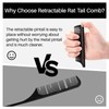 RHOS Carbon Retractable Rat Tail Comb for Parting and Styling,