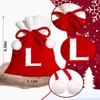 Blinket Christmas Knit Drawstring Gift Bag Xmas Red and White
