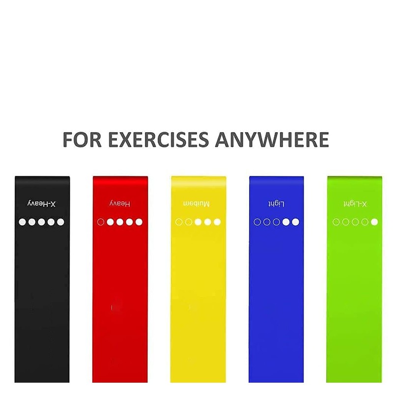 Elastic Fitness Band Set [5 Pack]: Versatile Latex Resistance Bands