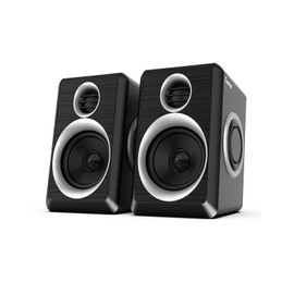 cinnkeyi Computer Speakers, 2.0 Speakers for PC or Laptop, 3.5mm Aux Input, USB-Powered PC Speakers with Deep Bass, Suitable for Desktop Computers/Laptops Built-in 4 Speaker Diaphragms (Black)