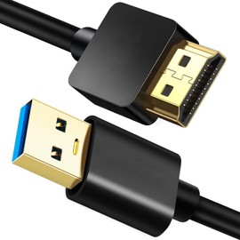 ukiism 2M/6.6FT USB to HDMI Adapter Cable for Mac iOS Windows 10/8/7/Vista/XP, USB 3.0 to HDMI Male HD 1080P Monitor Display Audio Video Converter Cable Cord