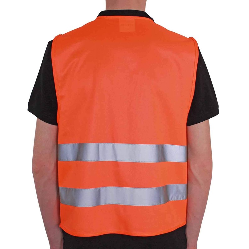 5 x Car Safety Vest Orange Adult One Size EN