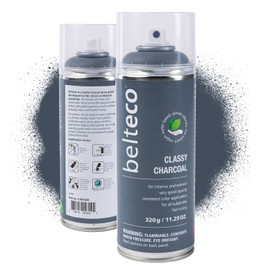 BELTECO Classy Charcoal Spray Paint | Water based & Odorless | Eco-Friendly & Vegan | Weather & UV-Resistant | For all Substrates | Fast Drying with High Coverage | For Indoor/Outdoor Use