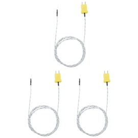 sourcing map 3pcs K Type Thermocouple Probe Mini Connector Temperature Sensor Universal for TM-902C TES1310 Thermometer, -50-400C 3.3ft White