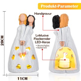 Johiux Geschenk Schwester Kerzenständer,Personalisierte Geschenke für Schwester zu Weihnachten,Kerzenhalter mit LED Kerze für Frauen,Muttertag,Neujahr, Geburtstag Geschenk für meine Schwester.