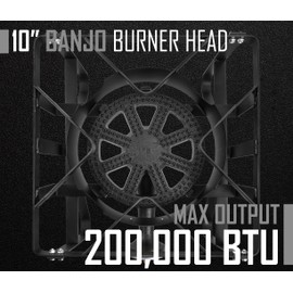 Concord Deluxe Banjo Single Propane Burner, 200,000 BTU Portable Outdoor Stove for Camping Cooking/Home Brewing/Making Sauces, 16” Square