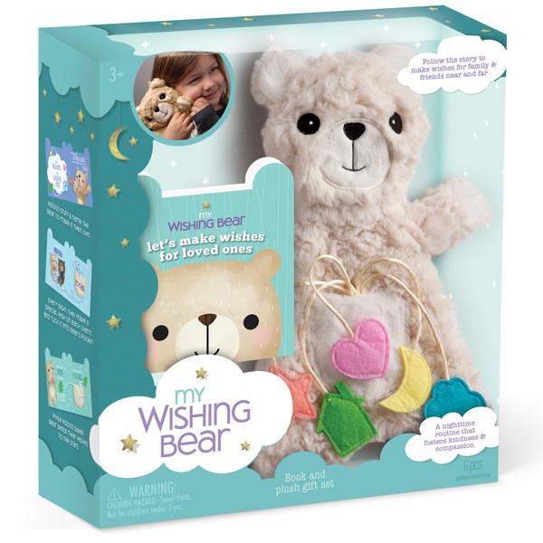 My Wishing Bear – Plush Toy and Book Gift Set – Features Nighttime Routine that Teaches Kindness, Builds Empathy, and Fosters Communication