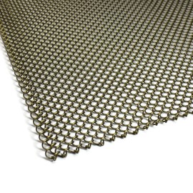 Midwest Hearth Fireplace Screen Mesh Curtain. 2 Panels Each 24" Wide. Includes Screen Pulls. Made in USA (30" H x 24" W, Antique Brass)