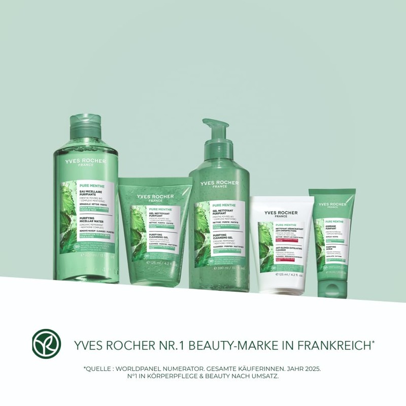 Yves Rocher PURE MENTHE Clarifying Exfoliating Face Care with Organic