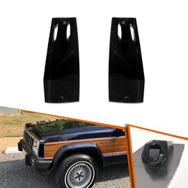 Adiil Front Bumper Side Marker Light Housings Kit Smoked Lens Side Marker Set for 84-96 Jeep Cherokee 86-92 Comanche 84-90 Wagoneer
