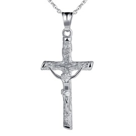 INFINIONLY Men's Stainless Steel Necklaces Religion Cross Pendant for Boys Creative Jesus Guardian Necklace Chain for Women, Pack of 2