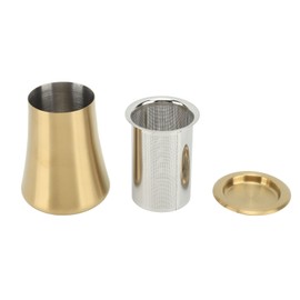 Coffee Sifter Cup Coffee Grind Sieve Fine Mesh Coffee Powder Sieve Cup 304 Stainless Steel Coffee Making Accessory for Home Gold